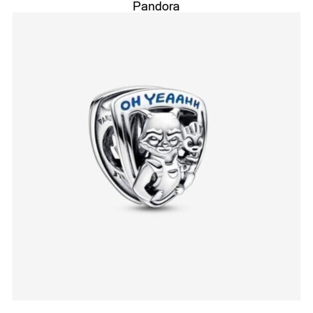 Pandora Marvel Guardians of the Galaxy Rocket Raccoon & Groot Emblem Charm